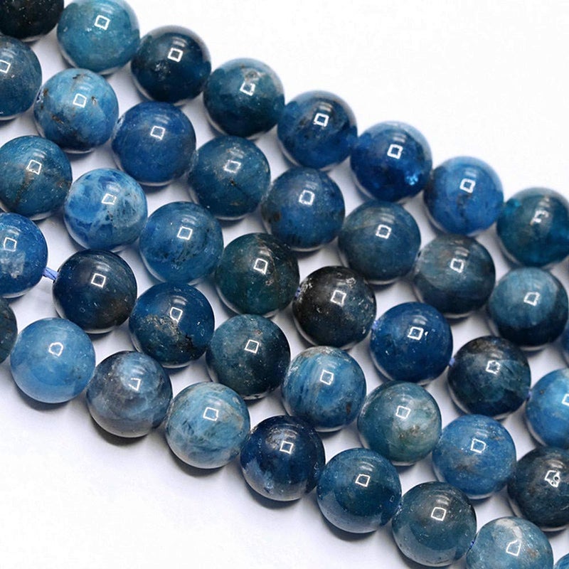 PLTbeads Natural Gemstone Loose Beads Smooth Round Approxi 15 inch DIY Bracelet Necklace for Jewelry Making (8mm, Blue Apatite) - Image 5